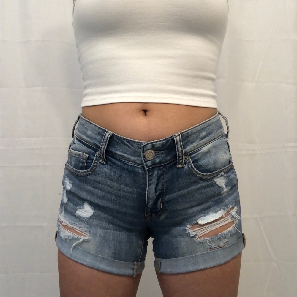 american eagle midi shorts